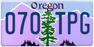 OR license plate 070TPG