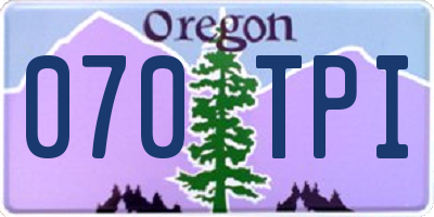 OR license plate 070TPI