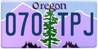 OR license plate 070TPJ
