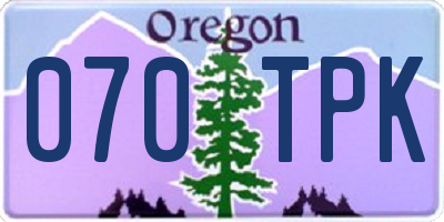 OR license plate 070TPK