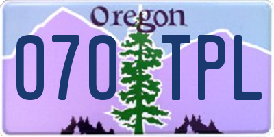 OR license plate 070TPL