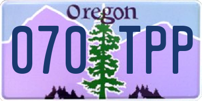 OR license plate 070TPP