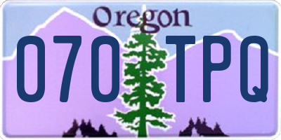 OR license plate 070TPQ