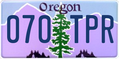 OR license plate 070TPR