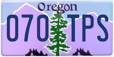 OR license plate 070TPS