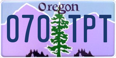 OR license plate 070TPT
