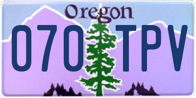 OR license plate 070TPV
