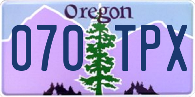 OR license plate 070TPX