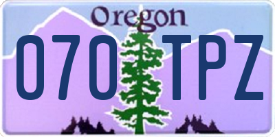 OR license plate 070TPZ