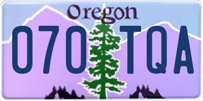 OR license plate 070TQA