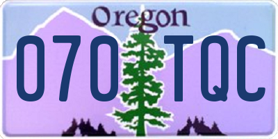 OR license plate 070TQC