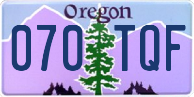 OR license plate 070TQF