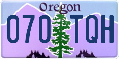 OR license plate 070TQH