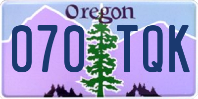 OR license plate 070TQK