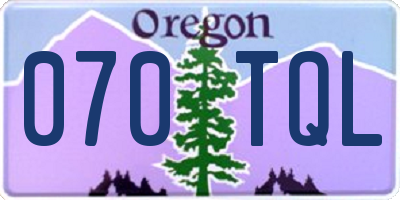 OR license plate 070TQL