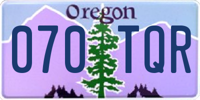 OR license plate 070TQR