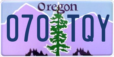 OR license plate 070TQY