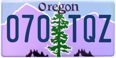 OR license plate 070TQZ