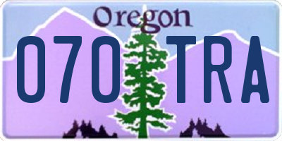 OR license plate 070TRA