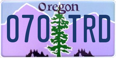 OR license plate 070TRD