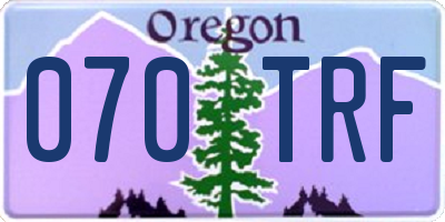 OR license plate 070TRF
