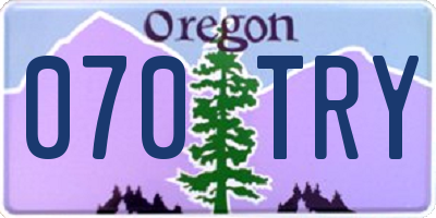 OR license plate 070TRY