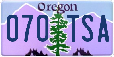 OR license plate 070TSA