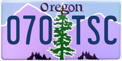 OR license plate 070TSC