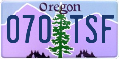 OR license plate 070TSF
