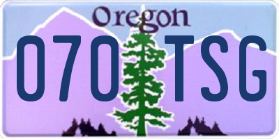 OR license plate 070TSG