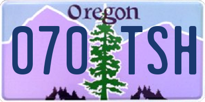 OR license plate 070TSH