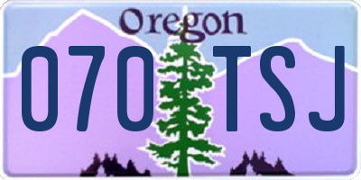 OR license plate 070TSJ