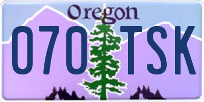 OR license plate 070TSK