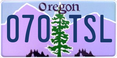 OR license plate 070TSL