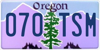 OR license plate 070TSM