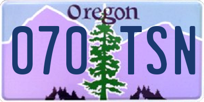 OR license plate 070TSN