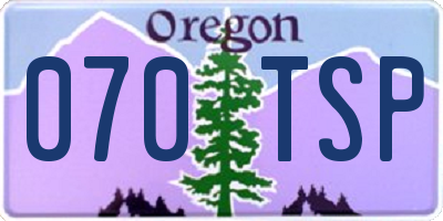 OR license plate 070TSP