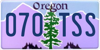 OR license plate 070TSS