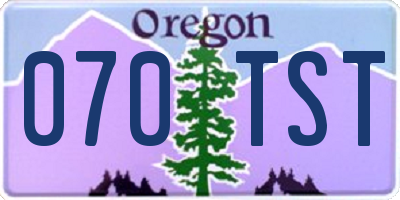 OR license plate 070TST