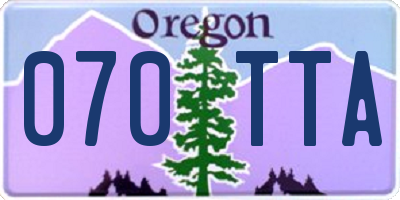 OR license plate 070TTA