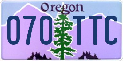 OR license plate 070TTC