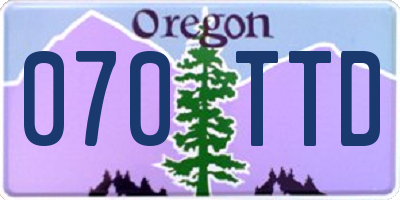 OR license plate 070TTD