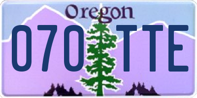 OR license plate 070TTE