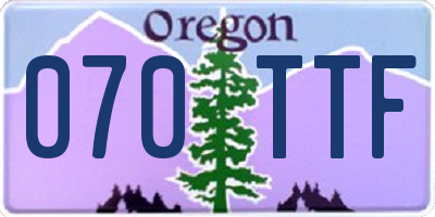OR license plate 070TTF