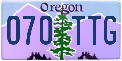 OR license plate 070TTG