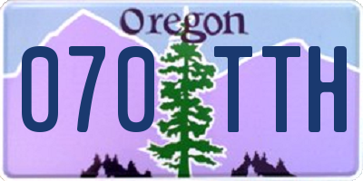 OR license plate 070TTH