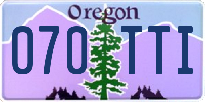 OR license plate 070TTI