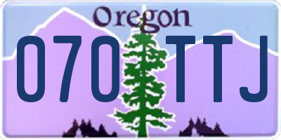 OR license plate 070TTJ