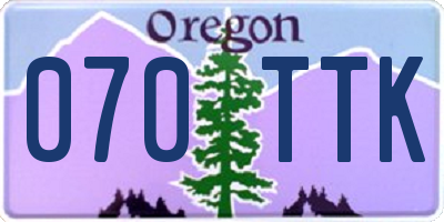 OR license plate 070TTK