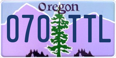OR license plate 070TTL